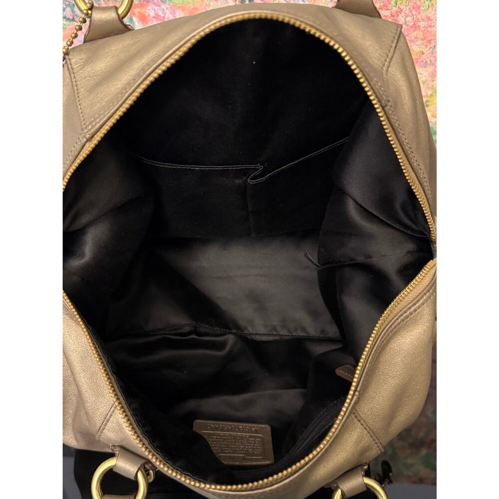 GUC Coach F15447 Ashley Satchel in Olive/Bronze Leather - Picture 11 of 13